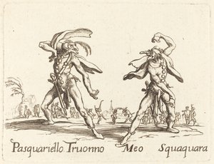 Pasquariello Truonno i Meo Squaquara autorstwa After Jacques Callot