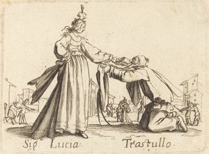 Oznaki. Łucja i Trastullus autorstwa After Jacques Callot
