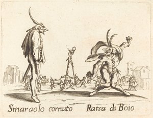Smaralo Cornuto i Ratsa di Boio autorstwa After Jacques Callot