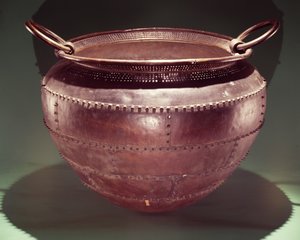 Kocioł, z Castlederg, hrabstwo Tyrone, późna epoka brązu, 700-600 pne (brąz)