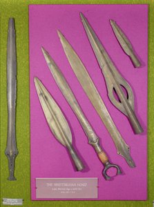 Miecze i groty z Whittingham Hoard, późna epoka brązu, ok. 600 pne (brąz)