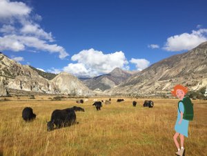 Manang, 2023 (sztuka cyfrowa na fotografii) autorstwa Agnes Girardon