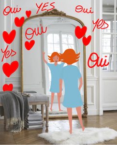 TAK OUI, 2023 (sztuka cyfrowa na fotografii) autorstwa Agnes Girardon