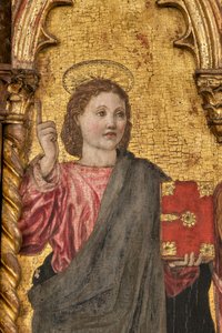 Koronacja dziewicy i świętych, poliptyk na złotym tle, detal z 2384569 (tempera na desce) autorstwa Agnolo and Bartolomeo degli Erri