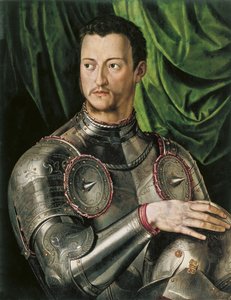 Portret wielkiego księcia Toskanii Cosimo I de Medici 1519-1574 w zbroi autorstwa Agnolo Bronzino