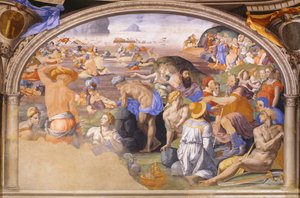 Przejście Izraelitów przez Morze Czerwone, 1540-1545 autorstwa Agnolo Bronzino
