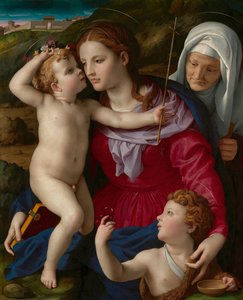 Matka Boska z Dzieciątkiem, świętą Elżbietą i świętym Janem Chrzcicielem autorstwa Agnolo Bronzino