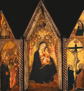 Tryptyk przenośny z Madonną z Dzieciątkiem na tronie z aniołami,