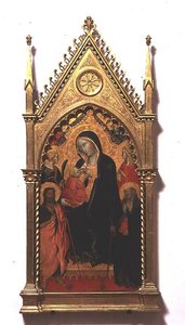Madonna del Latte ze świętymi (tempera na płycie) autorstwa Agnolo Gaddi