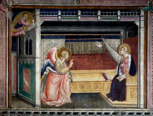 Fresk Zwiastowania Agnolo Gaddi (1350-1396) XIV-wieczne Prato, Cathedrale, Cappella del Sacro Cingolo
