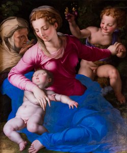Madonna i śpiące dziecko, św. Elżbieta i św. Jan autorstwa Agnolo Bronzino