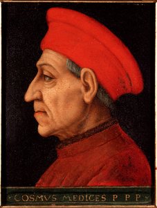 Portret Cosimo (Cosimo de Medici), znany jako Cosimo the Old Medici (1389-1464) Obraz Allori Angelo di Cosimo dit Bronzino (1503-1572) Pałac Medici-Riccardi (Medici Riccardi) Florencja autorstwa Agnolo Bronzino