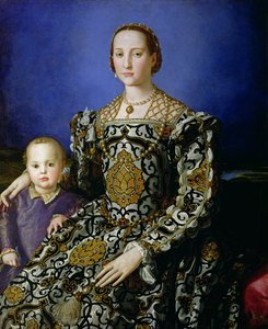 Portret Eleonory z Toledo i jej syna, Giovanni de Medici, ok. 1544-45 (tempera na panelu) autorstwa Agnolo Bronzino