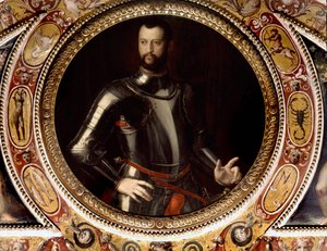 Portret Jean de Medici dit Jean des Bandes Noires (Giovanni Dalle Bande Nere) (1498-1526) autorstwa Bronzino (1503-1572) - Obraz zachowany w Palazzo Vecchio we Florencji autorstwa Agnolo Bronzino