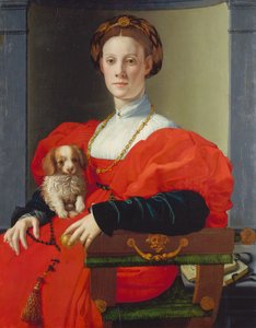 Portret damy w czerwieni, ok. 1533 (mieszane media na topoli)