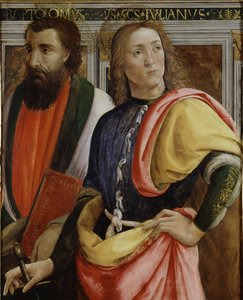 Św. Bartłomiej i Julian Szpitalnik (tempera, olej i złoto na desce) autorstwa Agnolo di Domenico