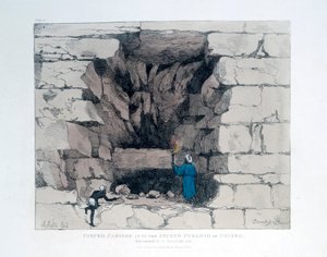Wymuszone przejście w drugiej piramidzie w Gizie, Egipt, 1820
