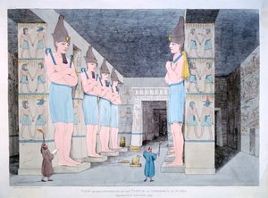 Wnętrze świątyni w Ybsombul w Nubii, 1820