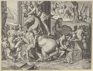 Adoracja Trzech Króli (dolna prawa część) autorstwa Agostino Carracci