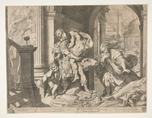 Eneasz i jego rodzina uciekają z Troi autorstwa Agostino Carracci
