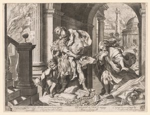 Eneasz i jego rodzina uciekają z Troi, 1595.