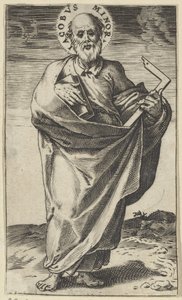 Apostoł Jakub Mniejszy z księgą i kwadratem Chrystus, Maryja, Jan Chrzciciel i Apostołowie (tytuł serii) autorstwa Agostino Carracci