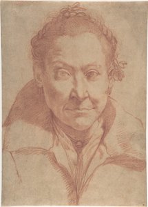 Portret kobiety do pasa (awers); studium dziewczyny do pasa (rewers) autorstwa Agostino Carracci