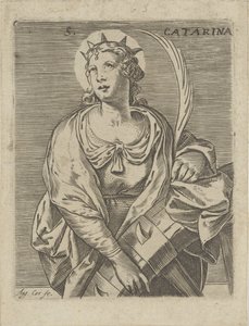 Katarzyna Aleksandryjska S. Catarina (tytuł na obiekcie) autorstwa Agostino Carracci