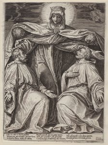 Madonna w płaszczu z dwoma braćmi zakonnymi autorstwa Agostino Carracci