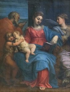 Święta rodzina ze św Małgorzatą autorstwa Agostino Carracci