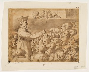 Karykatura kazania autorstwa Agostino Carracci