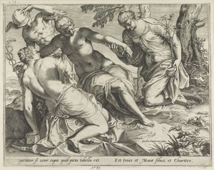 Merkury i Łaski autorstwa Agostino Carracci