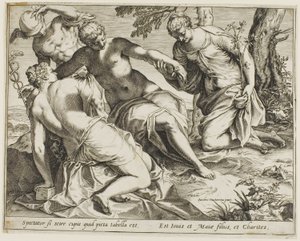 Merkury i Łaski autorstwa Agostino Carracci