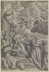 Mistyczne małżeństwo św Katarzyny autorstwa Agostino Carracci