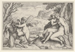 Miłość zwycięża wszystko, 1599. autorstwa Agostino Carracci