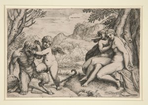 Pan ujarzmiony przez Kupidyna autorstwa Agostino Carracci