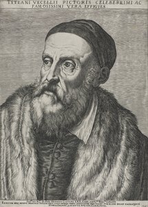 Portret Tycjana, 1587 (rycina na papierze wykładanym ze znakiem wodnym) autorstwa Agostino Carracci