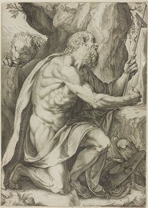Święty Hieronim w pokucie autorstwa Agostino Carracci