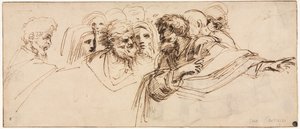 Studium Głów recto, II poł. autorstwa Agostino Carracci