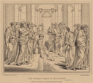 Kobieta przyłapana na cudzołóstwie, John autorstwa Agostino Carracci