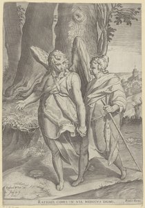 Tobiasz u Engla autorstwa Agostino Carracci