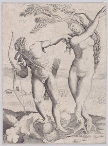 Apollo i Daphne, dat. 1518. autorstwa Agostino Veneziano