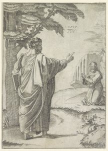 Św. Paweł i mnich franciszkański autorstwa Agostino Veneziano