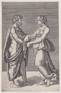 Mężczyzna i kobieta trzymający się za ręce, 1516-17.