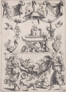 Panel ozdobny, ca. 1514-36. autorstwa Agostino Veneziano