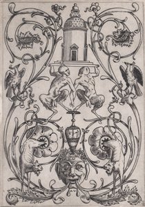Panel ozdobny, ca. 1514-36. autorstwa Agostino Veneziano