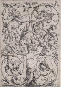 Panel ozdobny, ca. 1514-36. autorstwa Agostino Veneziano
