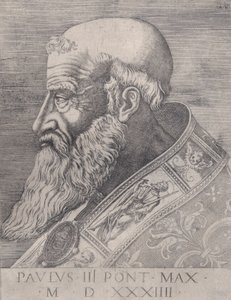 Papież Paweł III z odkrytą głową, dat. 1534. autorstwa Agostino Veneziano