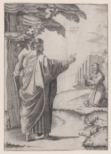 św. Paweł i franciszkanin, dat. 1517. autorstwa Agostino Veneziano
