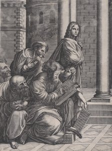 Grupa ze Szkoły Rafaela w Atenach, datowana na 1523 rok. autorstwa Agostino Veneziano